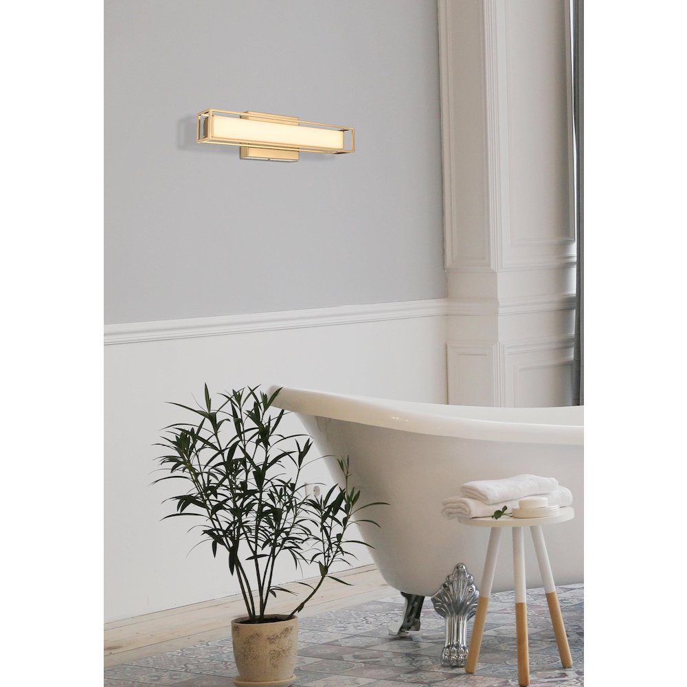 Aden 16 Inch Led Wall Sconce In Satin Gold. Picture 2