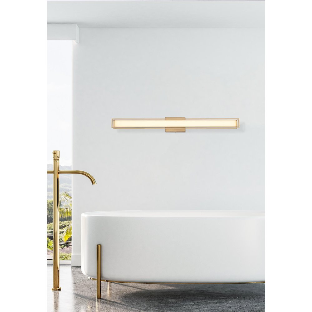 Aden 36 Inch Led Wall Sconce In Satin Gold. Picture 2