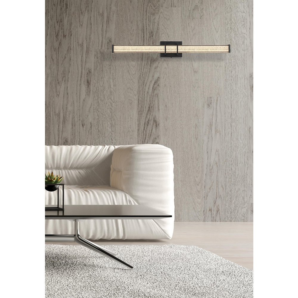 Ivaan 31 Inch Led Wall Sconce In Black. Picture 2