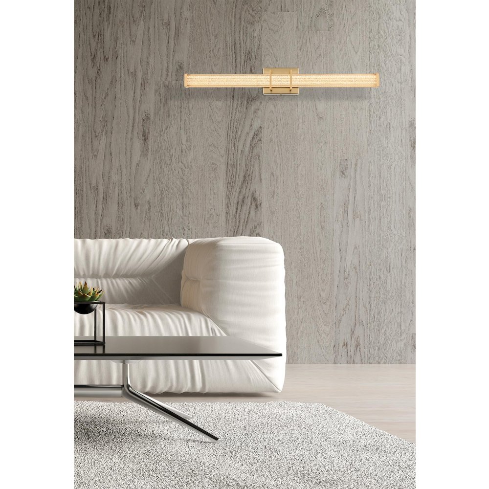 Ivaan 31 Inch Led Wall Sconce In Satin Gold. Picture 2
