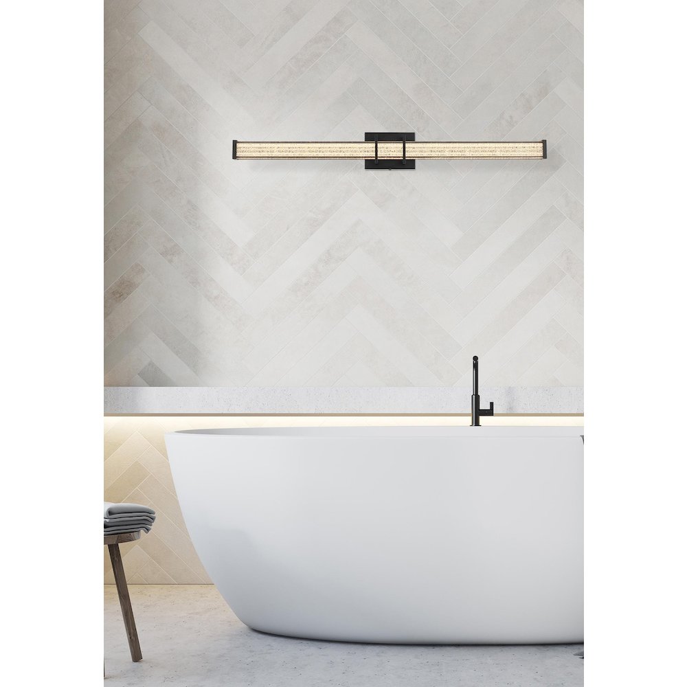 Ivaan 36 Inch Led Wall Sconce In Black. Picture 2