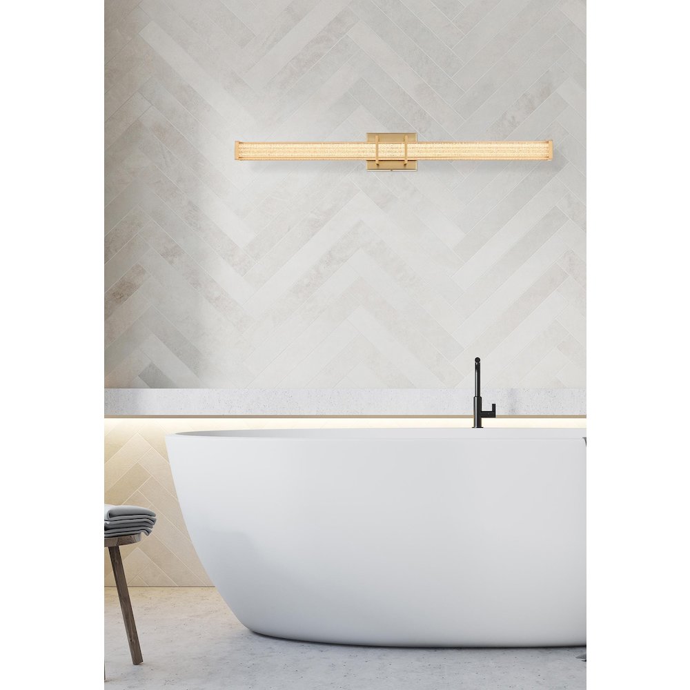 Ivaan 36 Inch Led Wall Sconce In Satin Gold. Picture 2