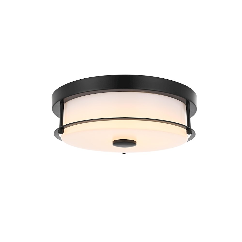 Kolson 12 Inch Led Flush Mount In Black. Picture 1