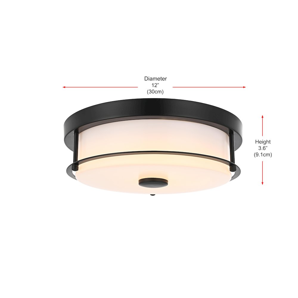 Kolson 12 Inch Led Flush Mount In Black. Picture 8