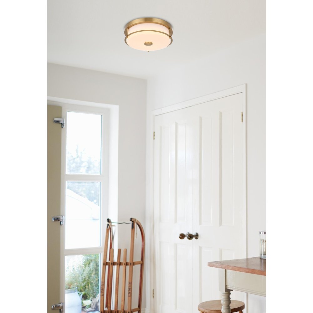 Kolson 12 Inch Led Flush Mount In Satin Gold. Picture 2