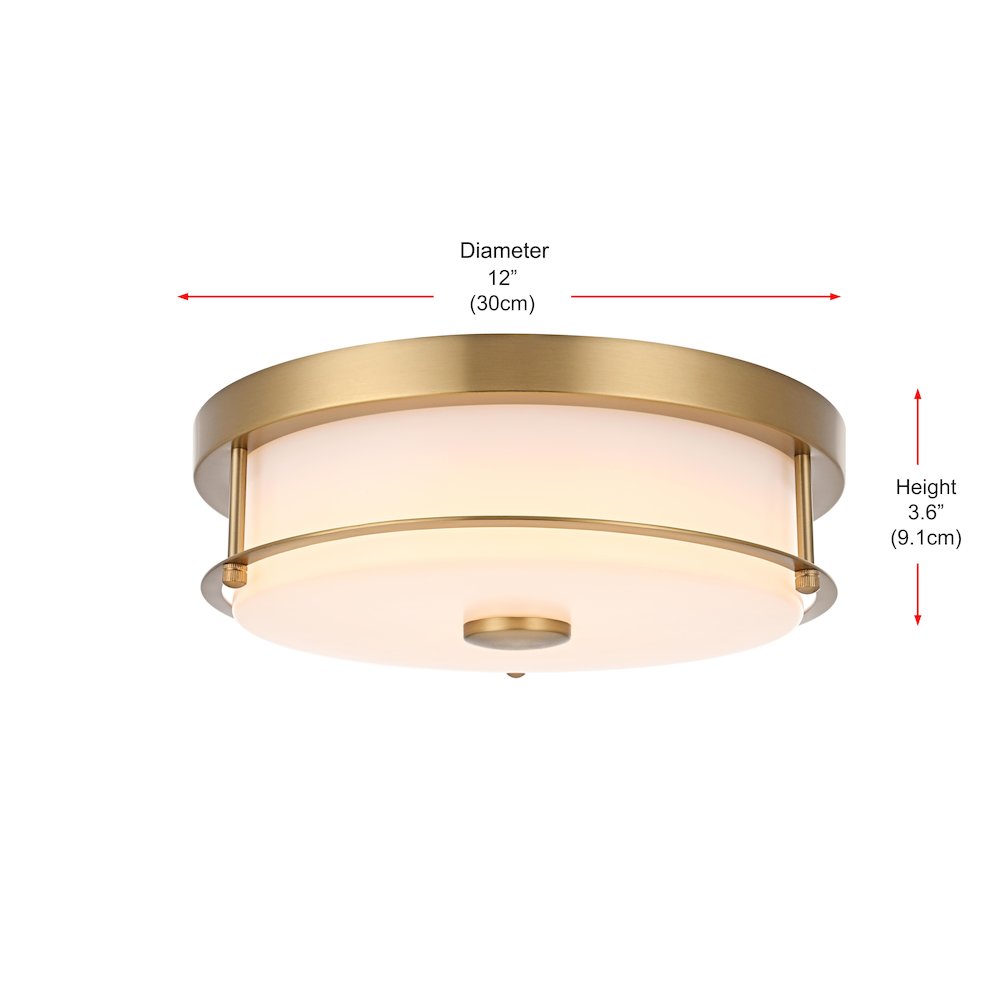 Kolson 12 Inch Led Flush Mount In Satin Gold. Picture 8