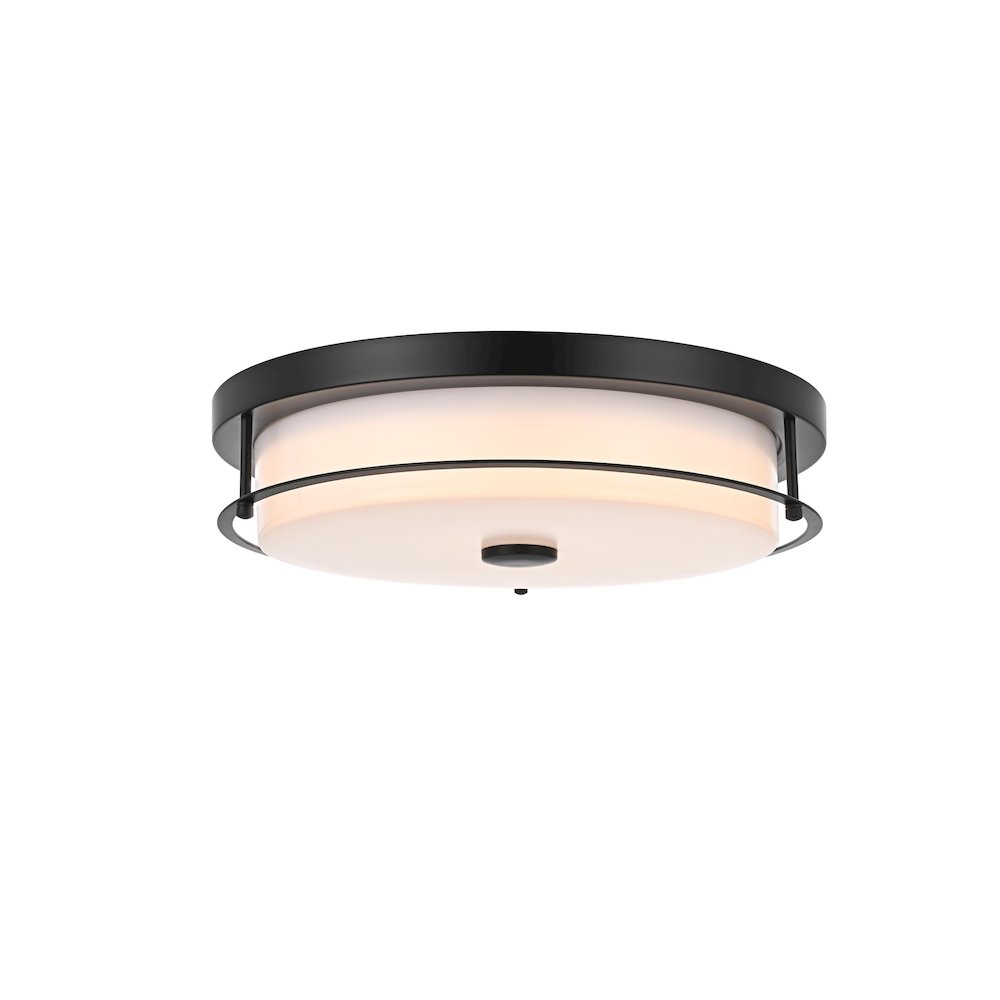 Kolson 16 Inch Led Flush Mount In Black. Picture 1