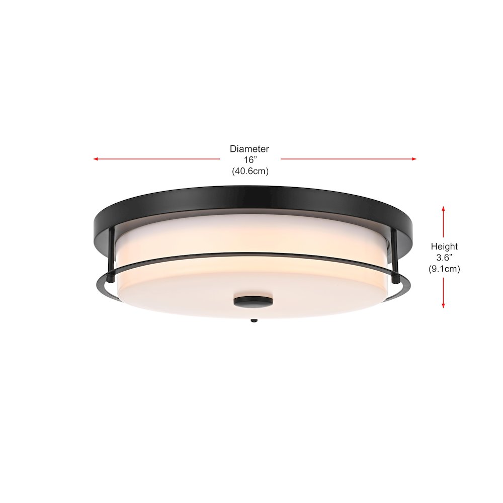 Kolson 16 Inch Led Flush Mount In Black. Picture 8