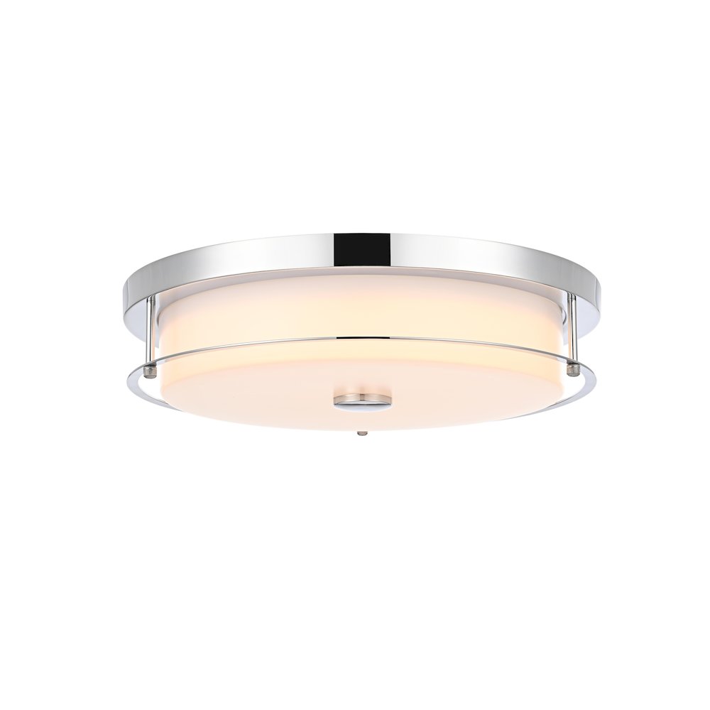 Kolson 16 Inch Led Flush Mount In Chrome. Picture 1