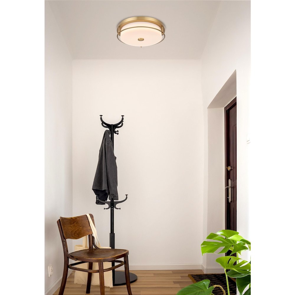 Kolson 16 Inch Led Flush Mount In Satin Gold. Picture 2