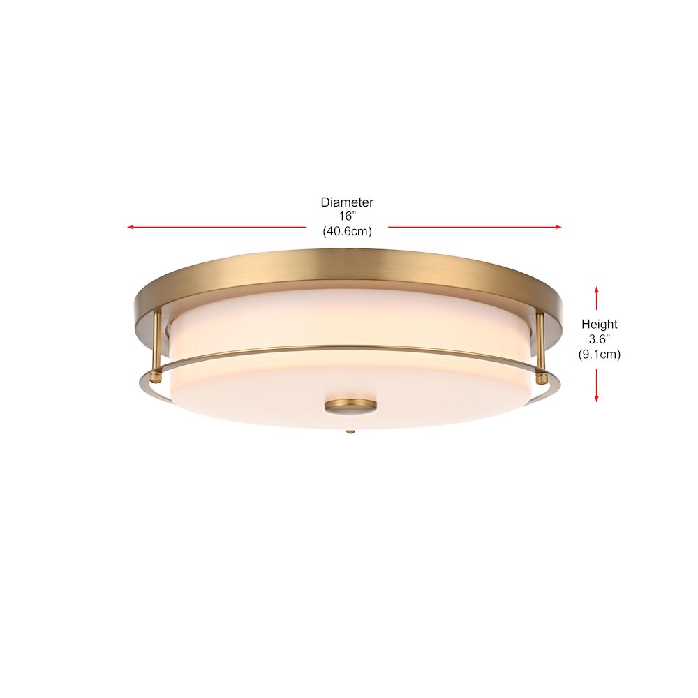 Kolson 16 Inch Led Flush Mount In Satin Gold. Picture 8