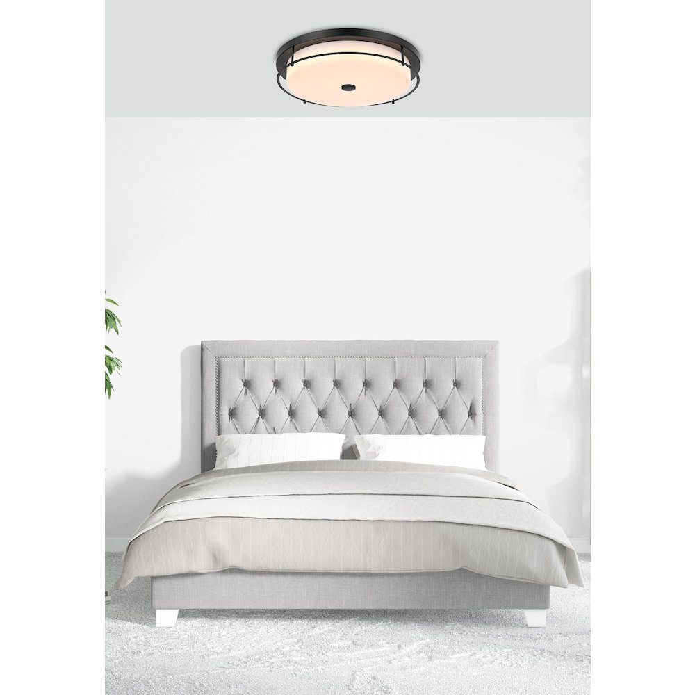 Kolson 20 Inch Led Flush Mount In Black. Picture 2