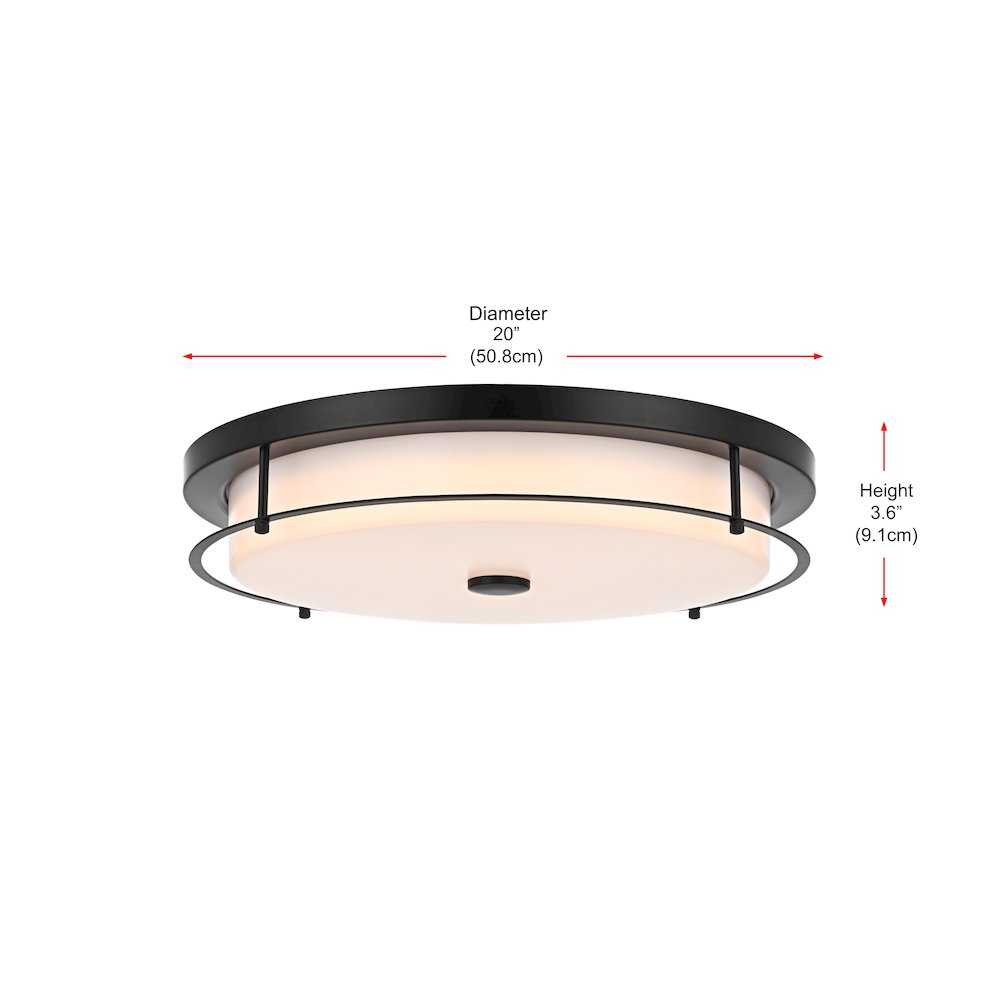 Kolson 20 Inch Led Flush Mount In Black. Picture 8