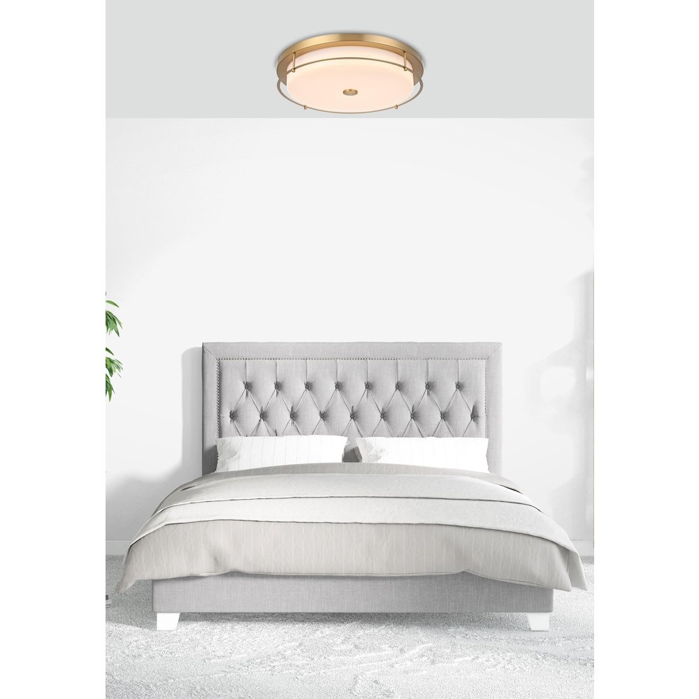 Kolson 20 Inch Led Flush Mount In Satin Gold. Picture 2