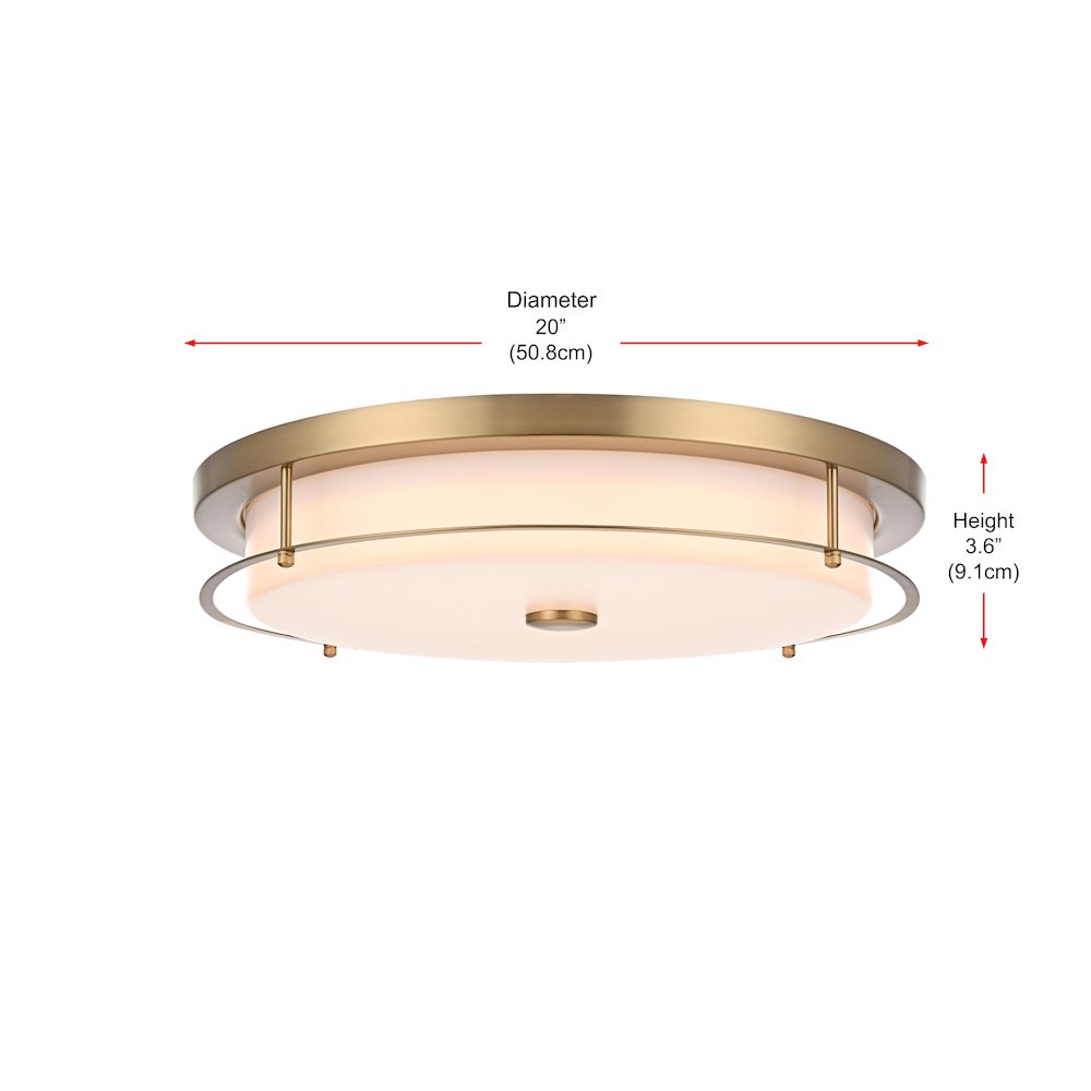 Kolson 20 Inch Led Flush Mount In Satin Gold. Picture 8