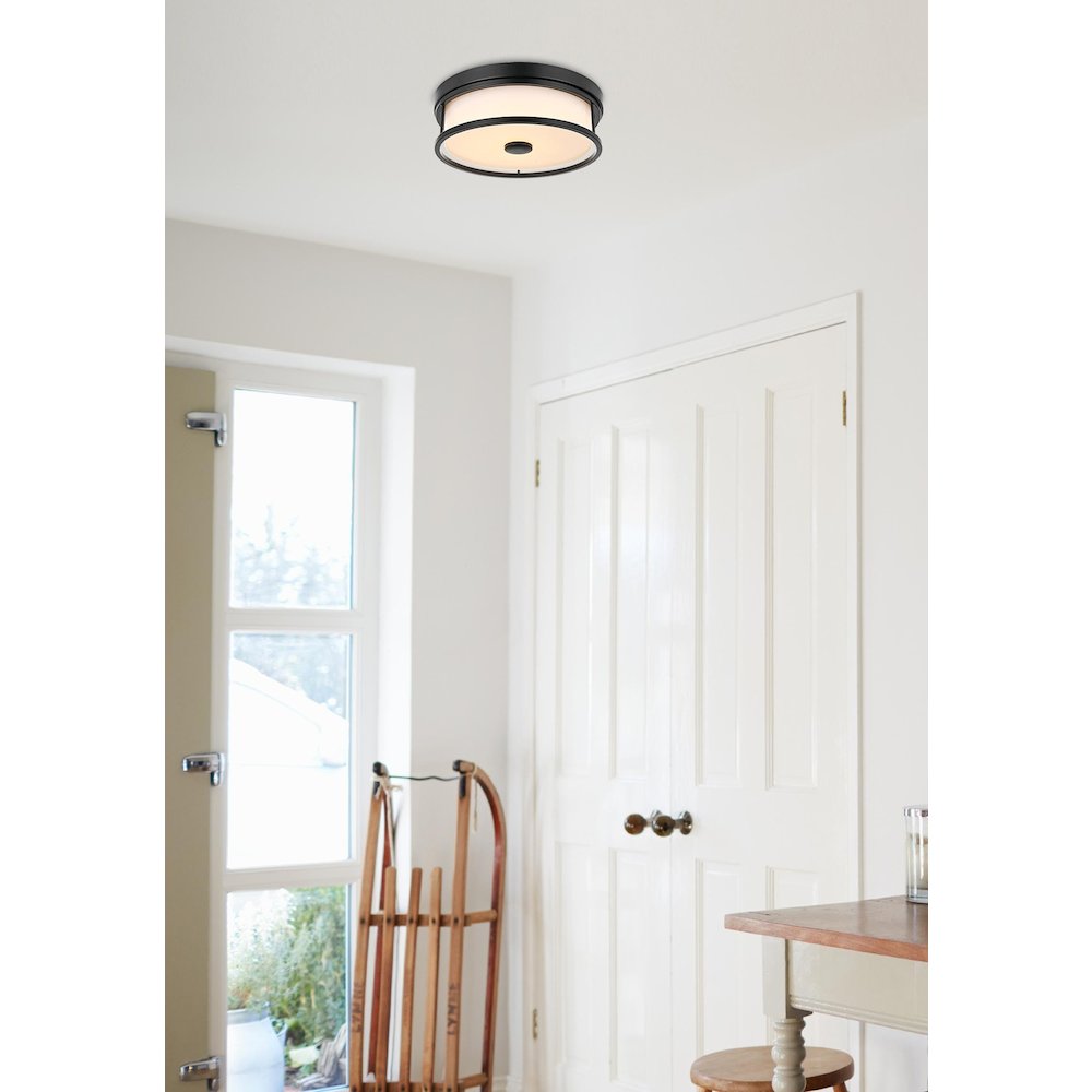 Kolson 12 Inch Led Flush Mount In Black. Picture 2