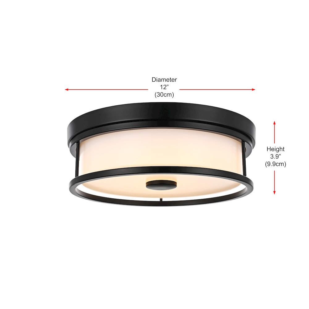 Kolson 12 Inch Led Flush Mount In Black. Picture 8