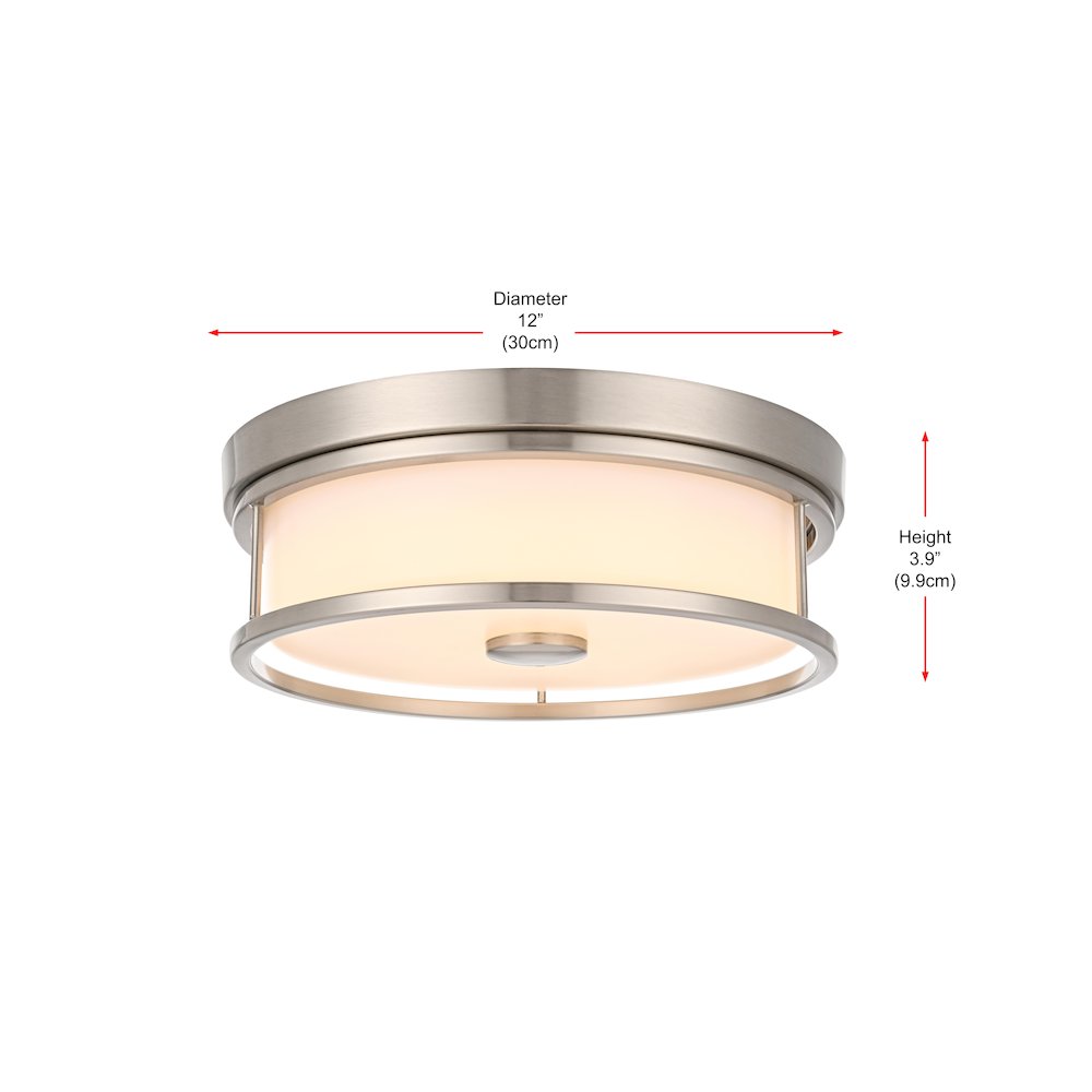 Kolson 12 Inch Led Flush Mount In Polished Nickel. Picture 8