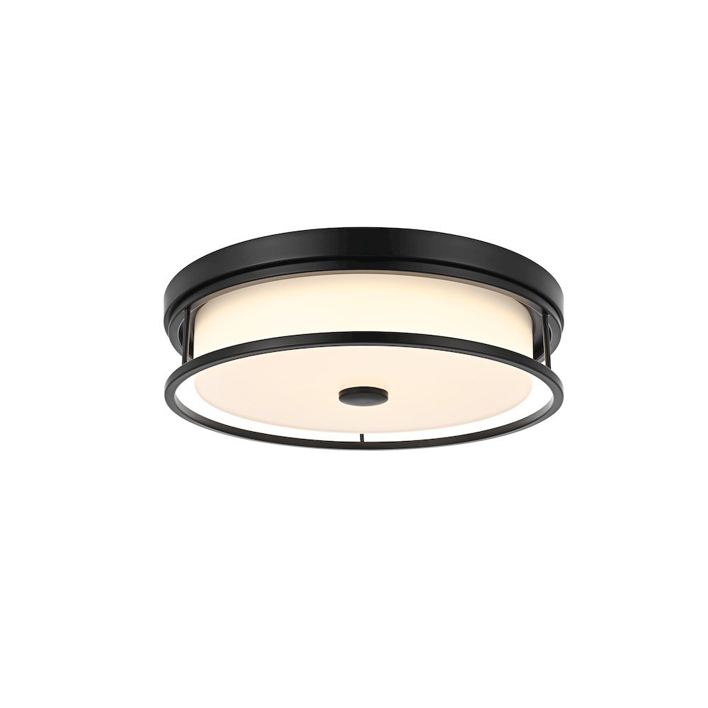 Kolson 16 Inch Led Flush Mount In Black. Picture 1