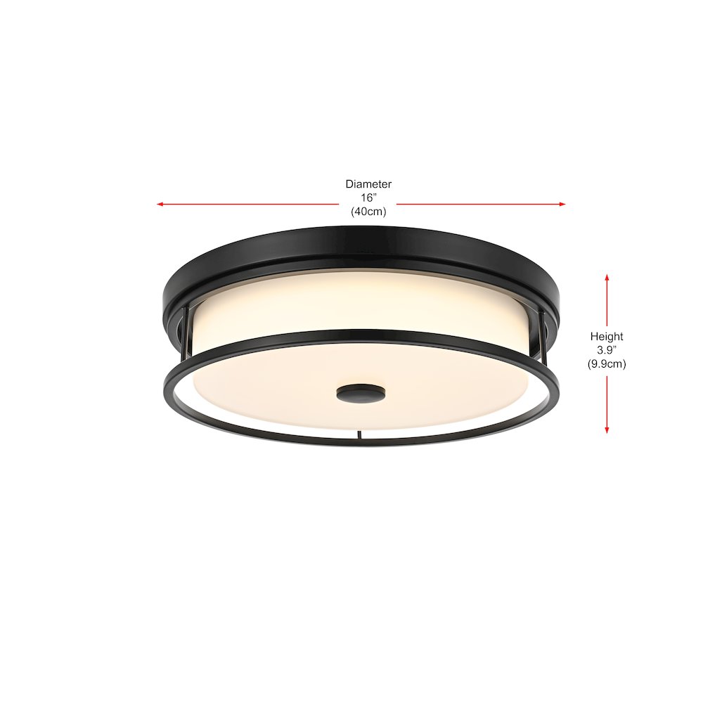 Kolson 16 Inch Led Flush Mount In Black. Picture 8