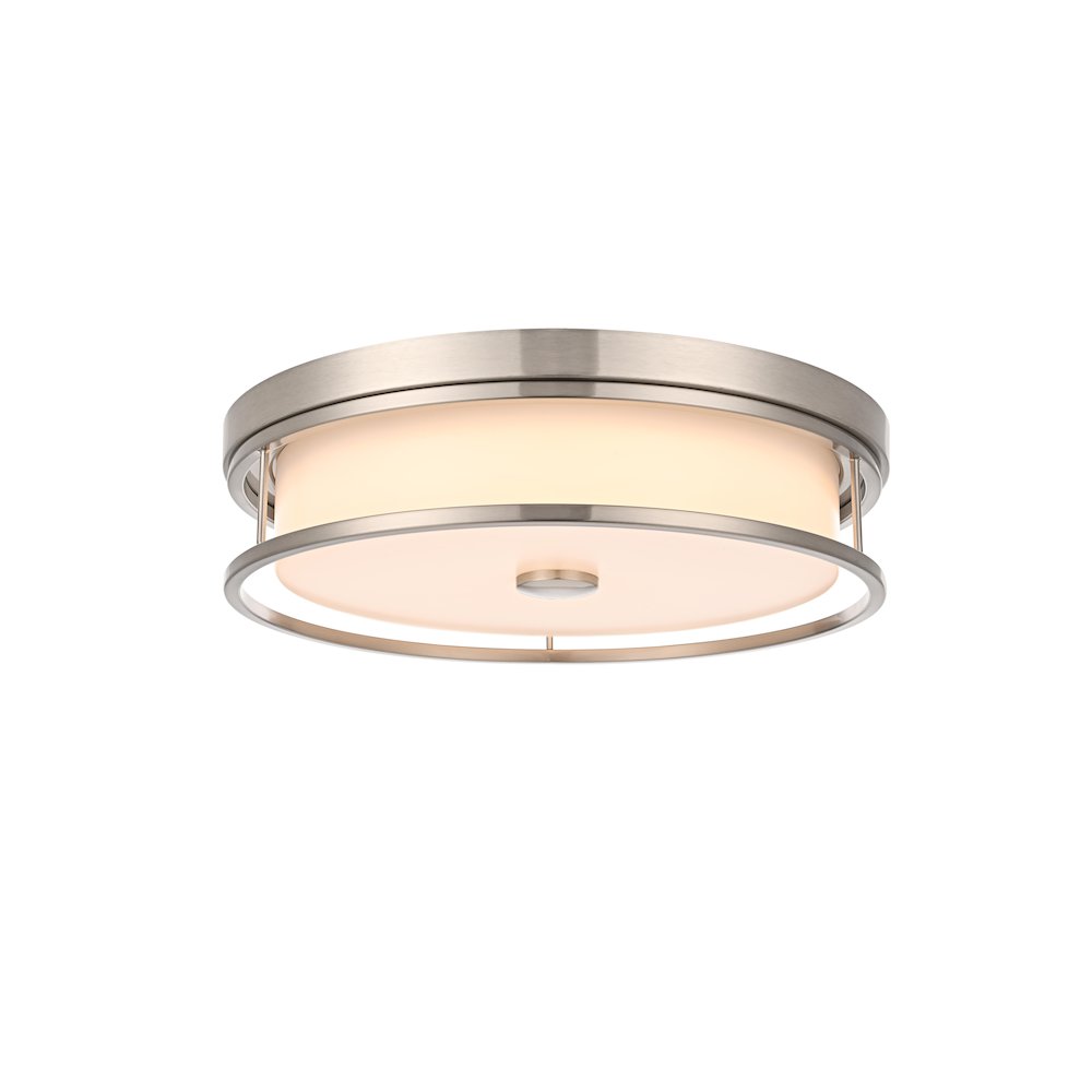 Kolson 16 Inch Led Flush Mount In Polished Nickel. Picture 1