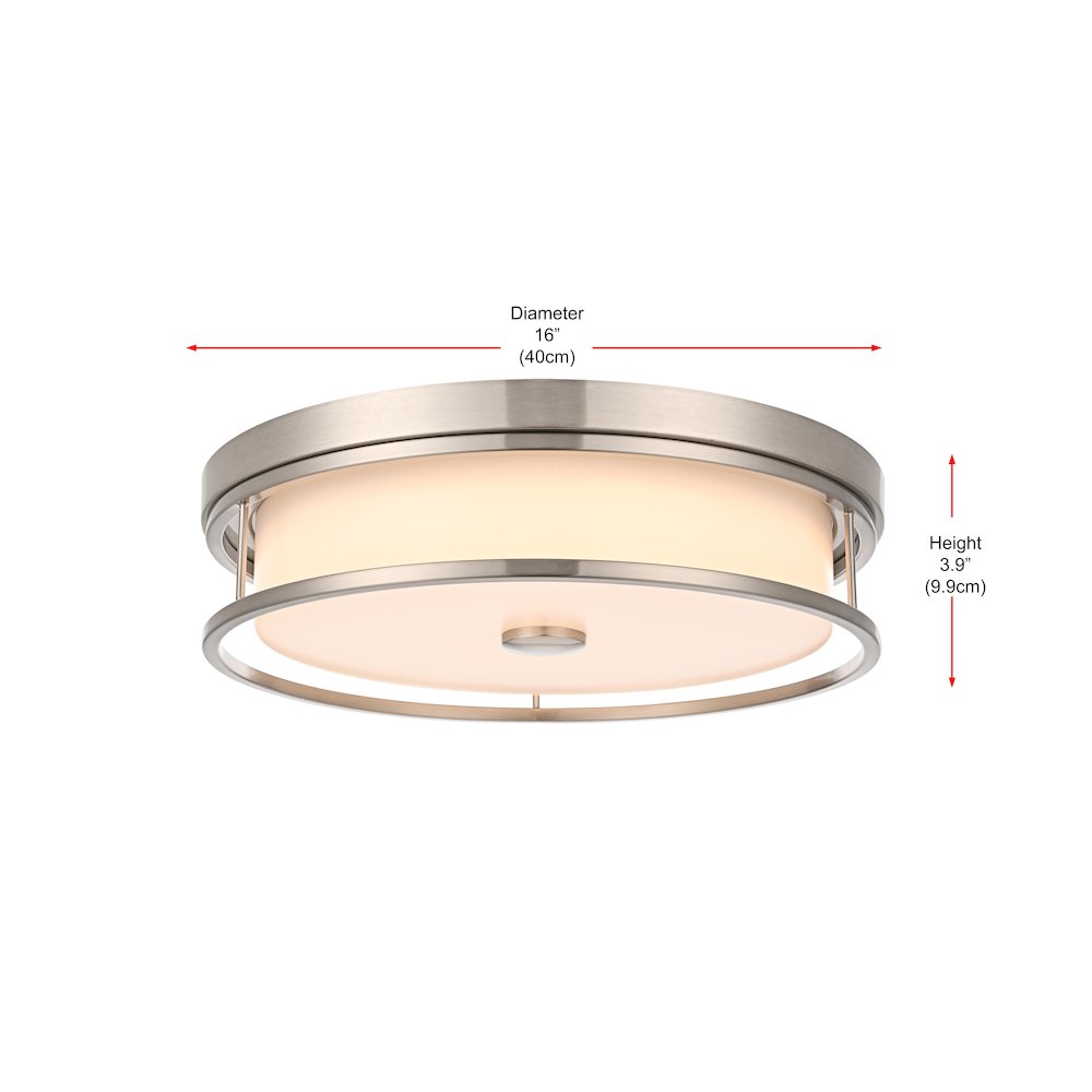 Kolson 16 Inch Led Flush Mount In Polished Nickel. Picture 8