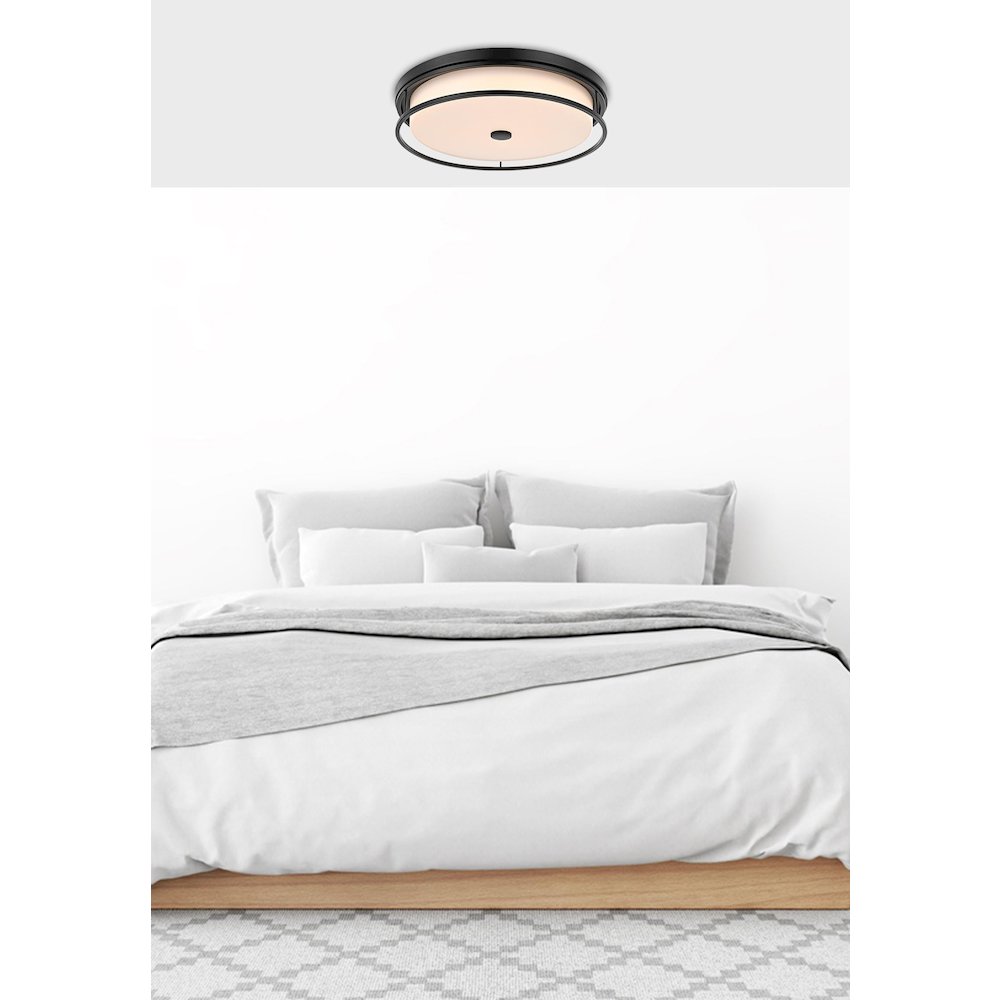 Kolson 20 Inch Led Flush Mount In Black. Picture 2