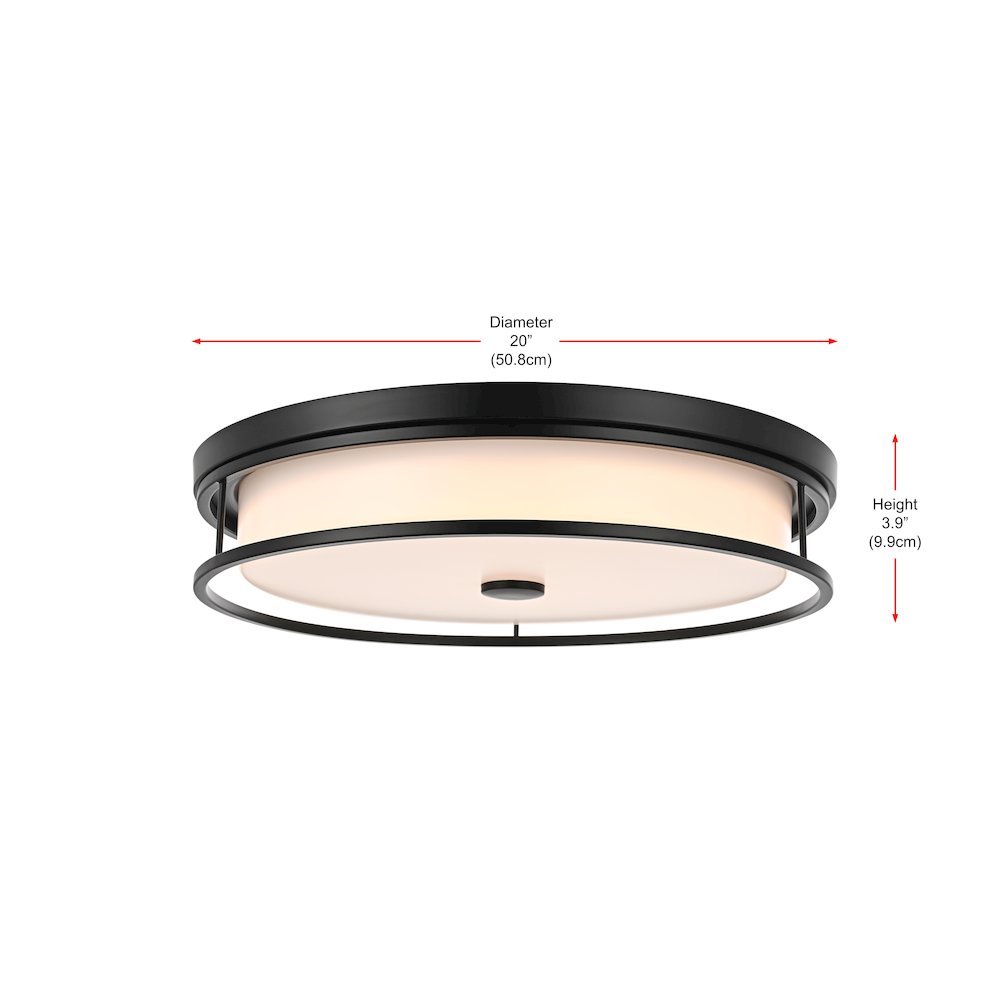 Kolson 20 Inch Led Flush Mount In Black. Picture 8