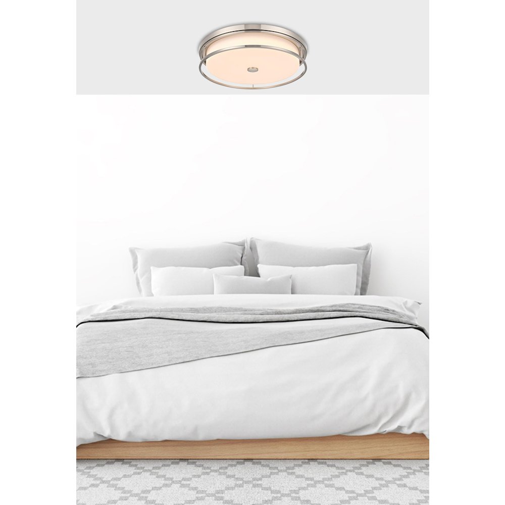 Kolson 20 Inch Led Flush Mount In Polished Nickel. Picture 2