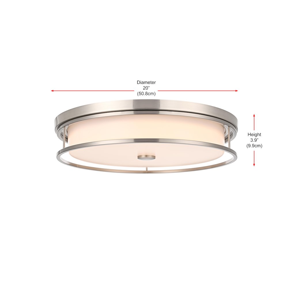Kolson 20 Inch Led Flush Mount In Polished Nickel. Picture 8