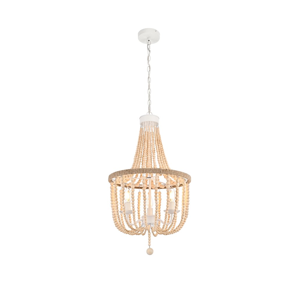 Jolie 16 Inch Beaded Pendant In Beige. Picture 1