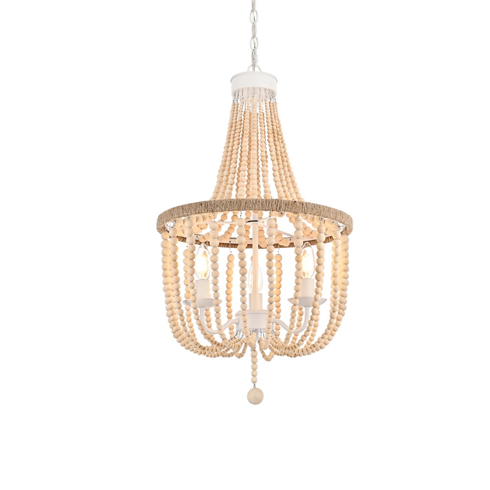 Jolie 16 Inch Beaded Pendant In Beige. Picture 3
