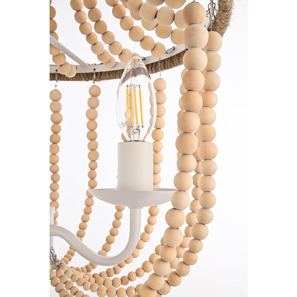 Jolie 16 Inch Beaded Pendant In Beige. Picture 5