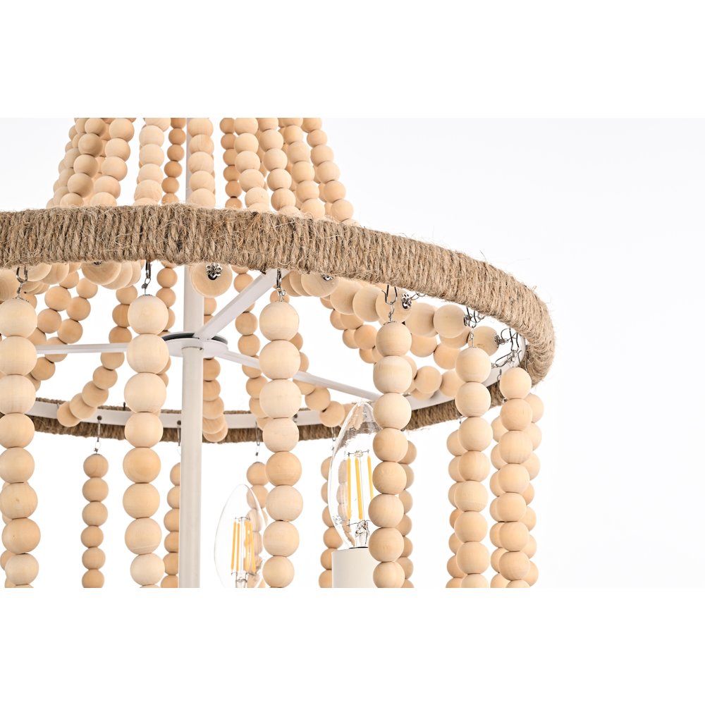 Jolie 16 Inch Beaded Pendant In Beige. Picture 6