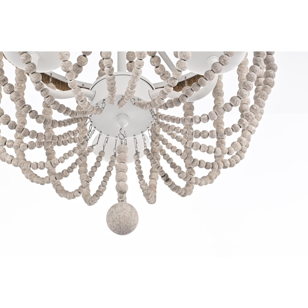 Jolie 16 Inch Beaded Pendant In Antique White. Picture 4