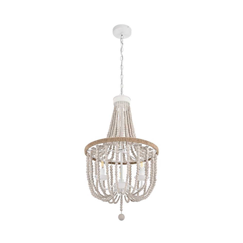 Jolie 16 Inch Beaded Pendant In Antique White. Picture 7