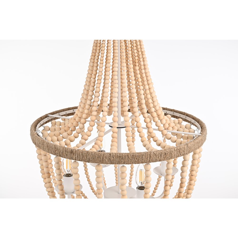 Jolie 20 Inch Beaded Pendant In Beige. Picture 5