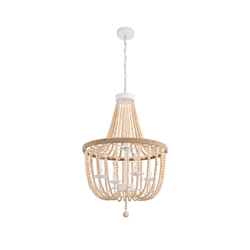 Jolie 20 Inch Beaded Pendant In Beige. Picture 7