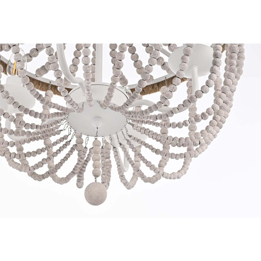Jolie 20 Inch Beaded Pendant In Antique White. Picture 4