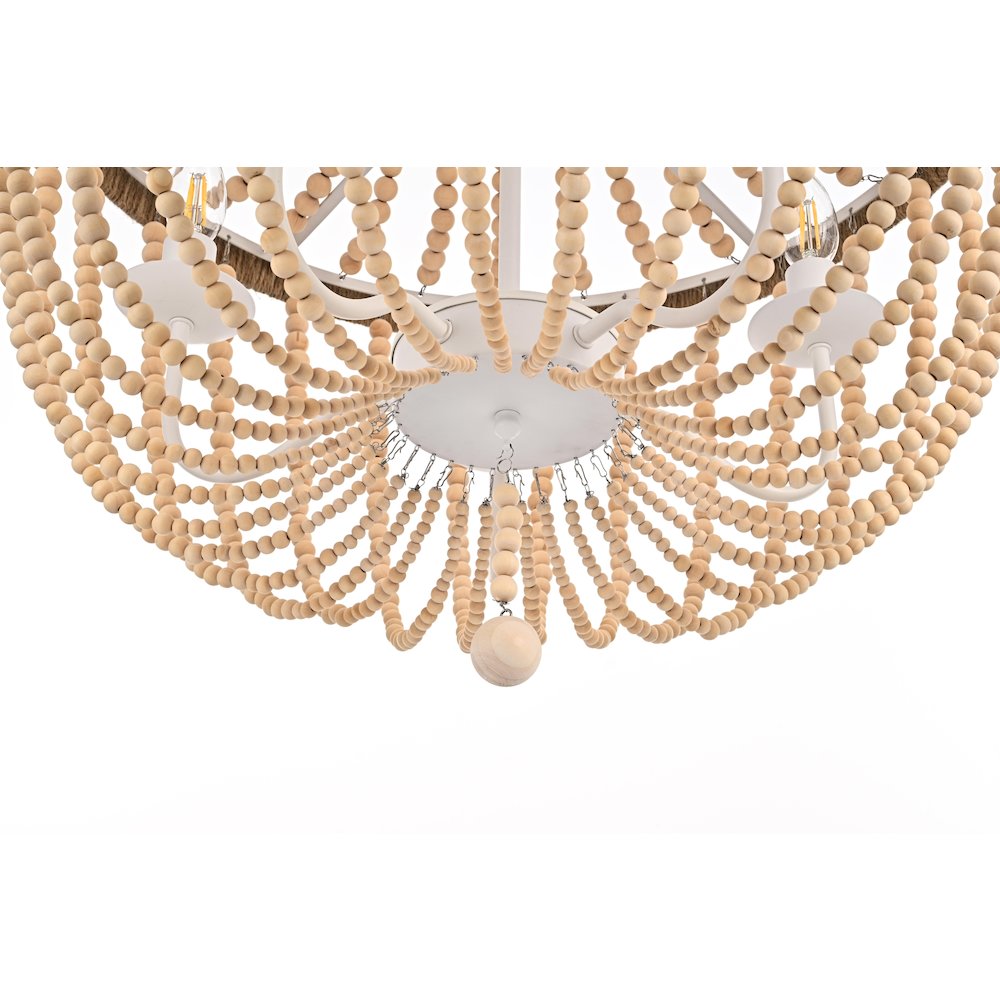 Jolie 24 Inch Beaded Pendant In Beige. Picture 4