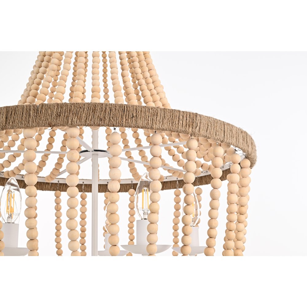 Jolie 24 Inch Beaded Pendant In Beige. Picture 5