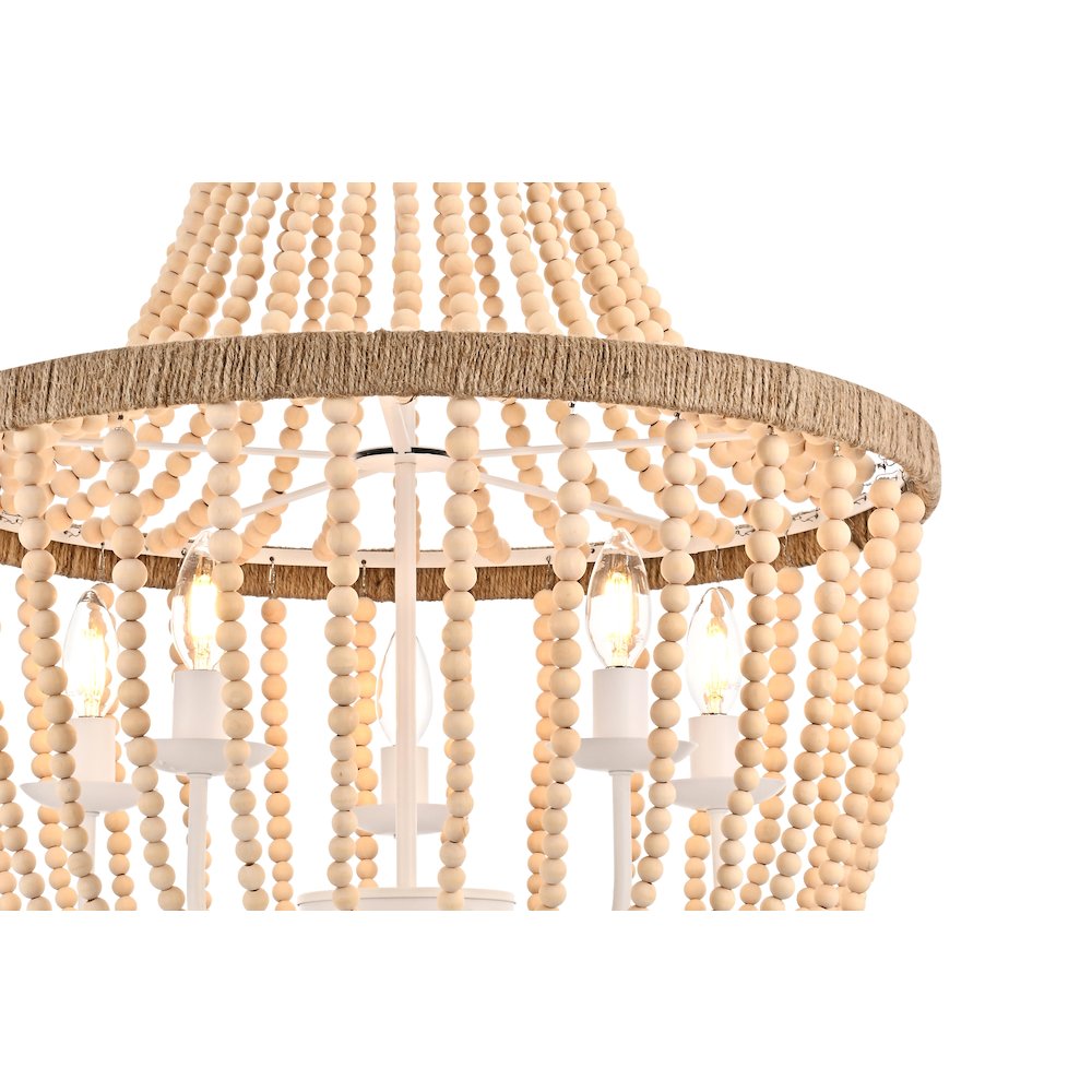 Jolie 24 Inch Beaded Pendant In Beige. Picture 6