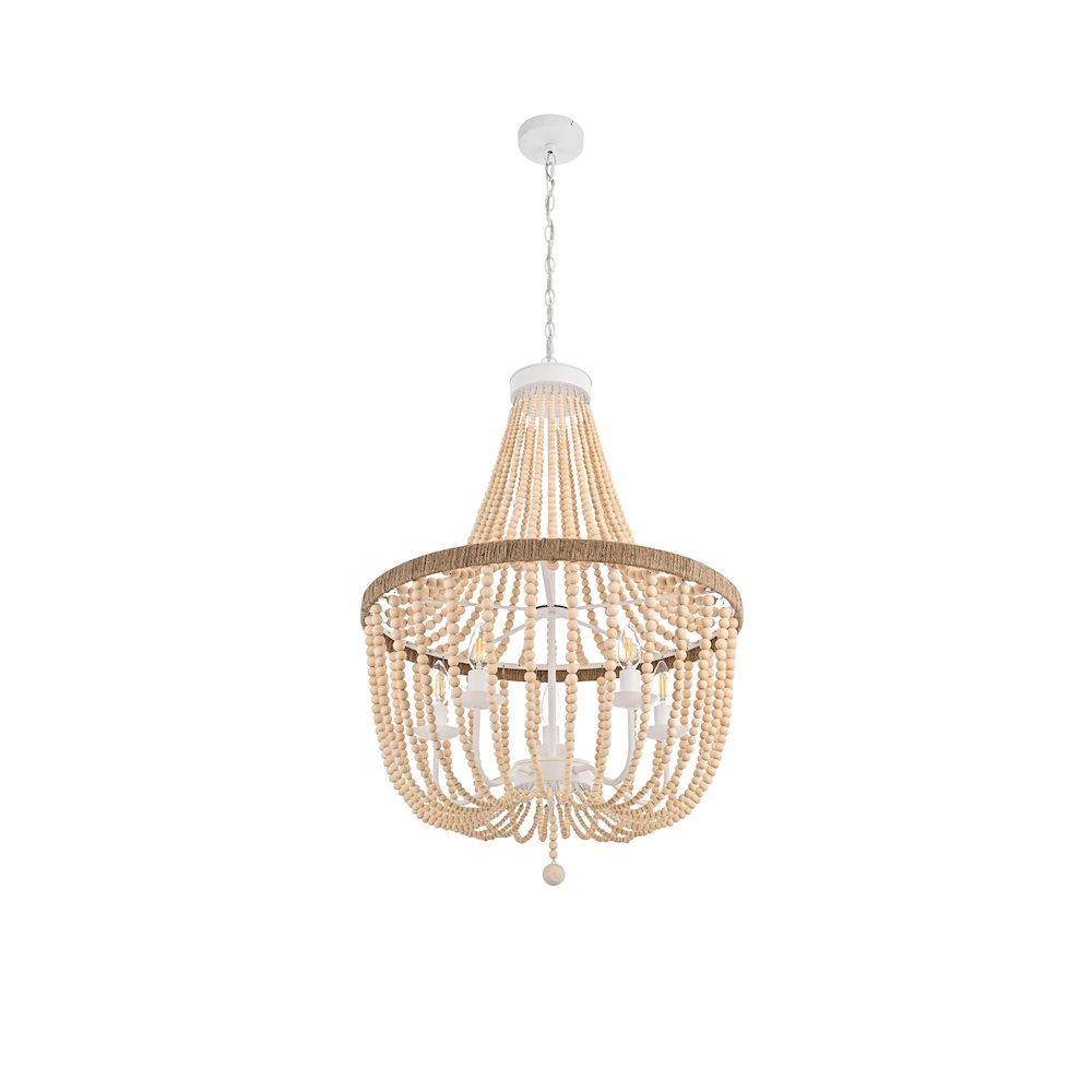 Jolie 24 Inch Beaded Pendant In Beige. Picture 7