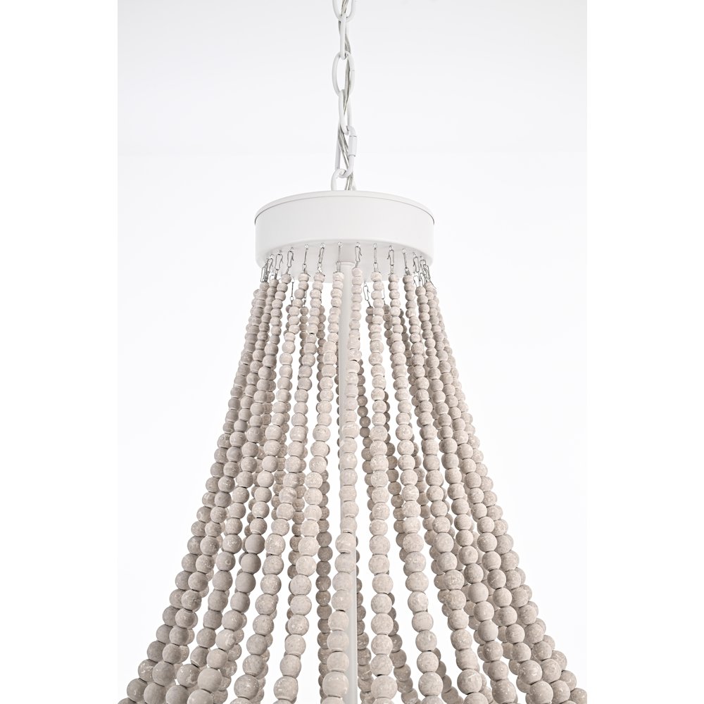 Jolie 24 Inch Beaded Pendant In Antique White. Picture 6