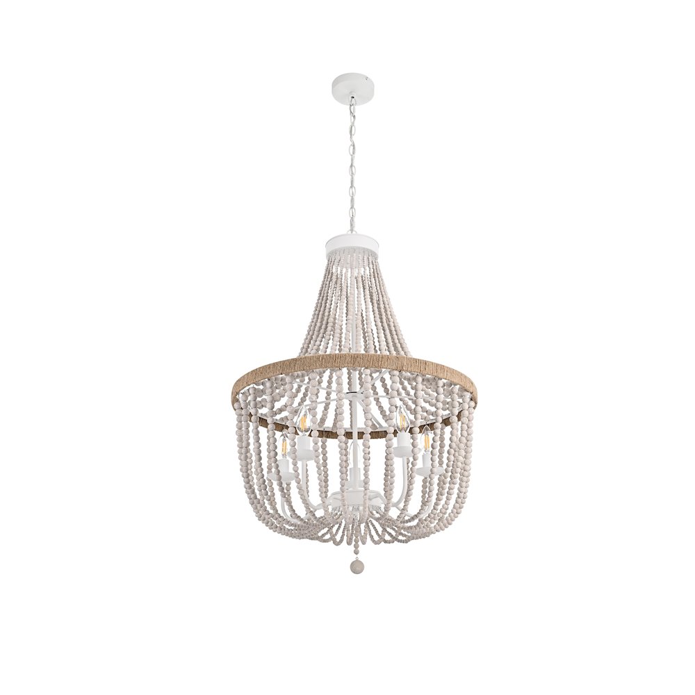 Jolie 24 Inch Beaded Pendant In Antique White. Picture 7