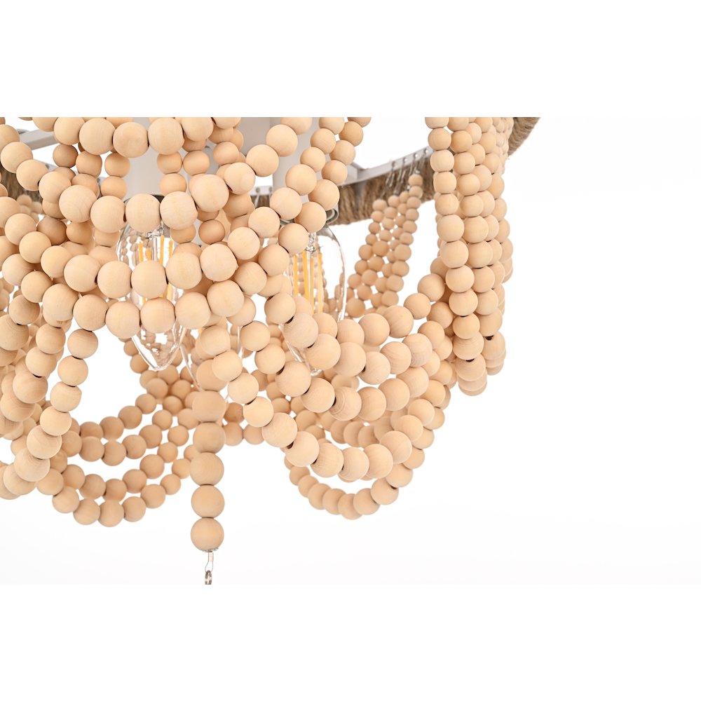 Jolie 12 Inch Beaded Flush Mount In Beige. Picture 5