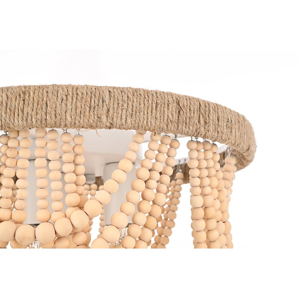Jolie 12 Inch Beaded Flush Mount In Beige. Picture 6