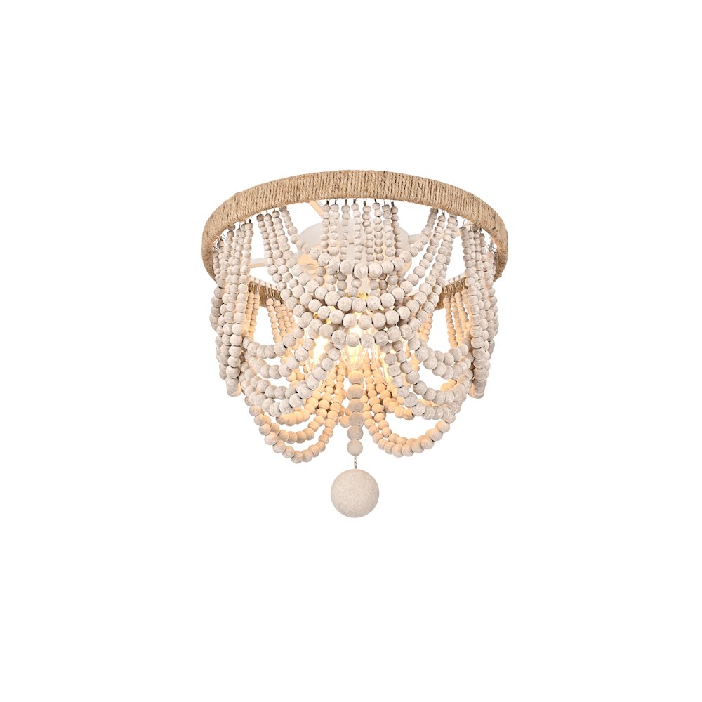 Jolie 12 Inch Beaded Flush Mount In Antique White. Picture 3