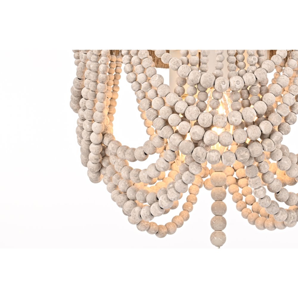 Jolie 12 Inch Beaded Flush Mount In Antique White. Picture 6