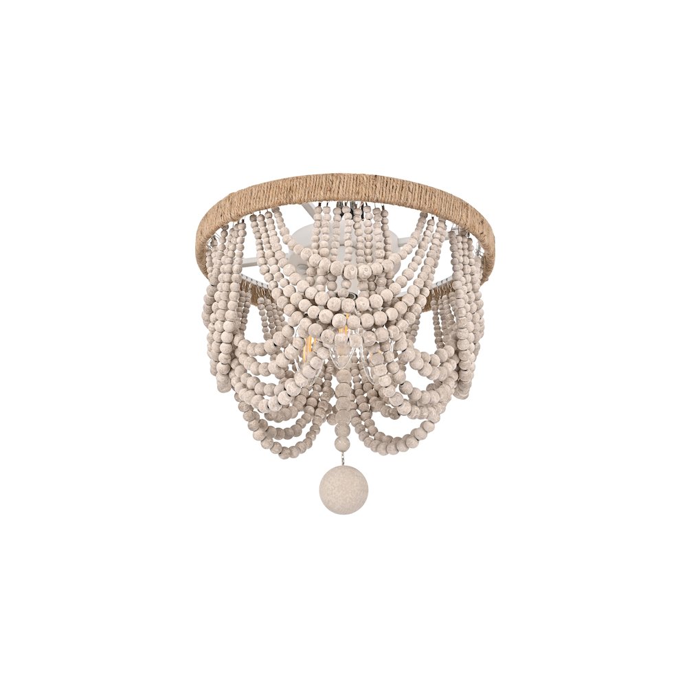 Jolie 12 Inch Beaded Flush Mount In Antique White. Picture 7